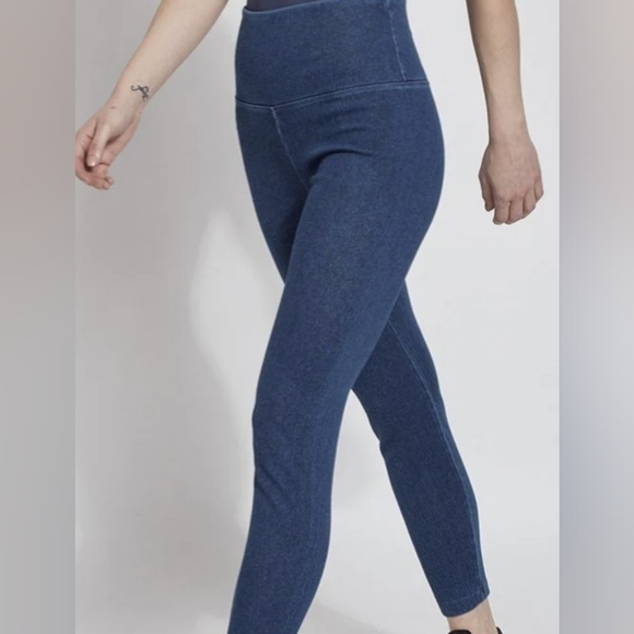 Lysse Pants - Lysse Dark Blue Pull Up Leggings- Size M